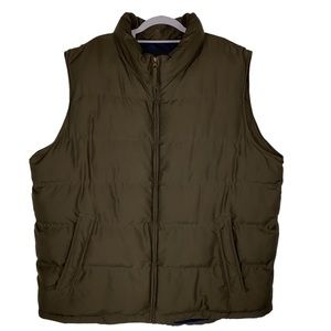 Weather Cast Mens 3 Pocket Puffer Brown DrawCord Waist Vest Size XXL